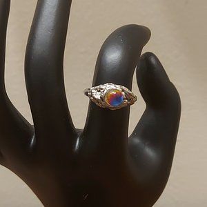 Vintage Silver Toned Moon Ring
